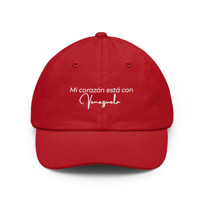 Mi corazón está con Venezuela Dad Hat — Embroidered Spanish Sentiment Cap