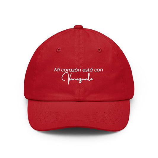 Mi corazón está con Venezuela Dad Hat — Embroidered Spanish Sentiment Cap