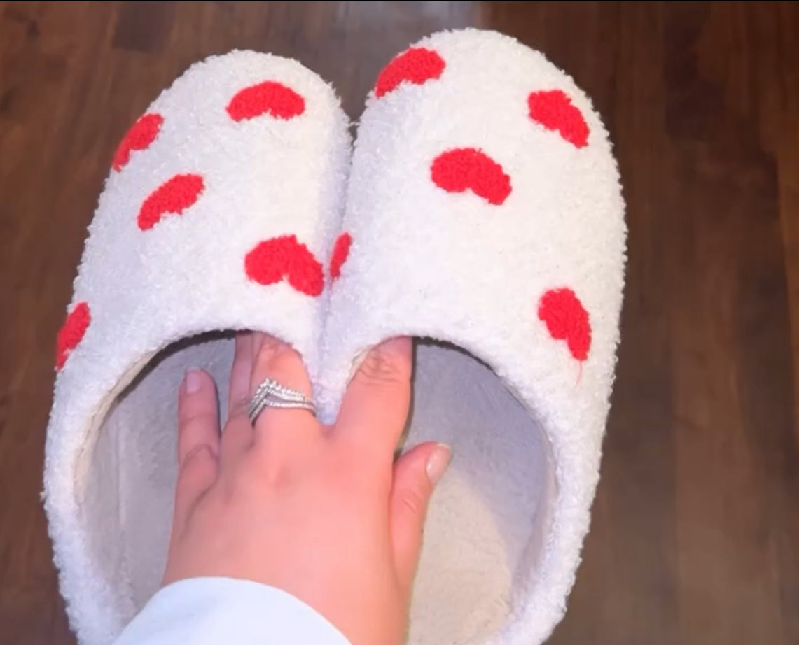 Hearts all over self-love slippers