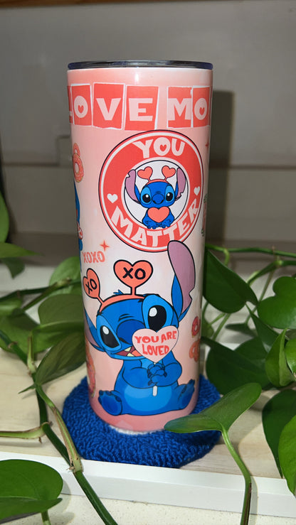 Winnie the Pooh & Stitch Affirmation Tumbler