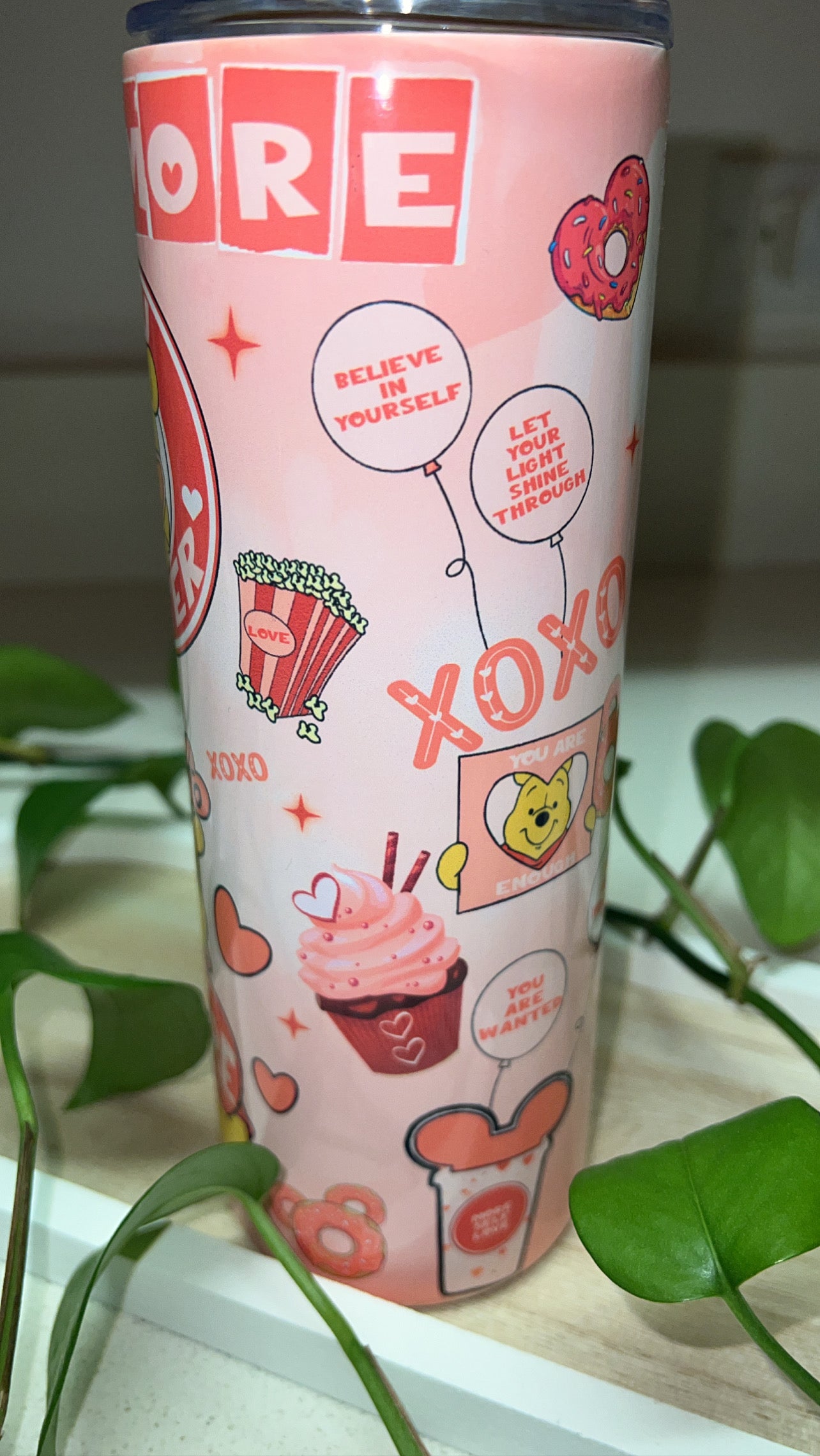 Winnie the Pooh & Stitch Affirmation Tumbler