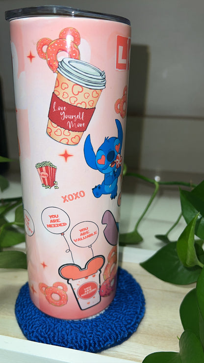 Winnie the Pooh & Stitch Affirmation Tumbler
