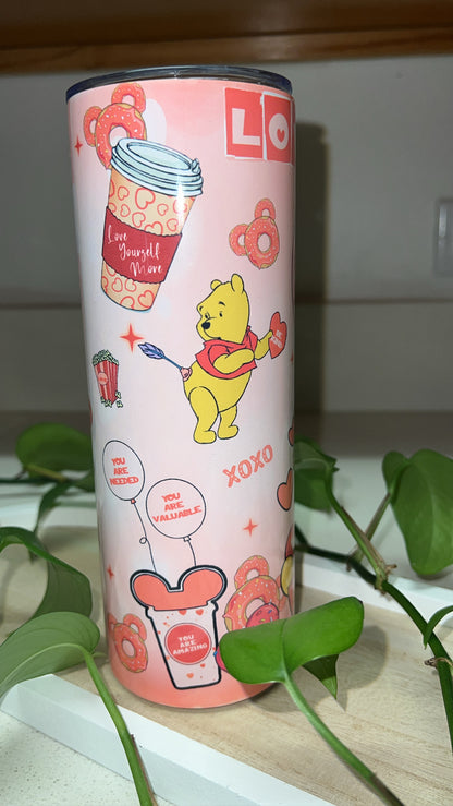 Winnie the Pooh & Stitch Affirmation Tumbler