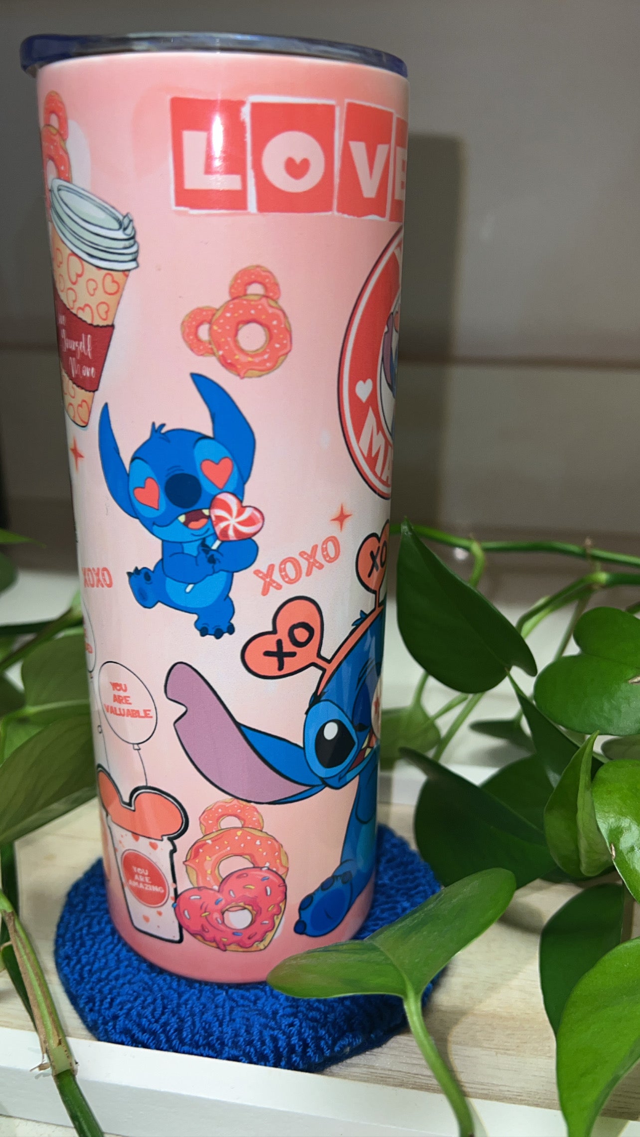 Winnie the Pooh & Stitch Affirmation Tumbler