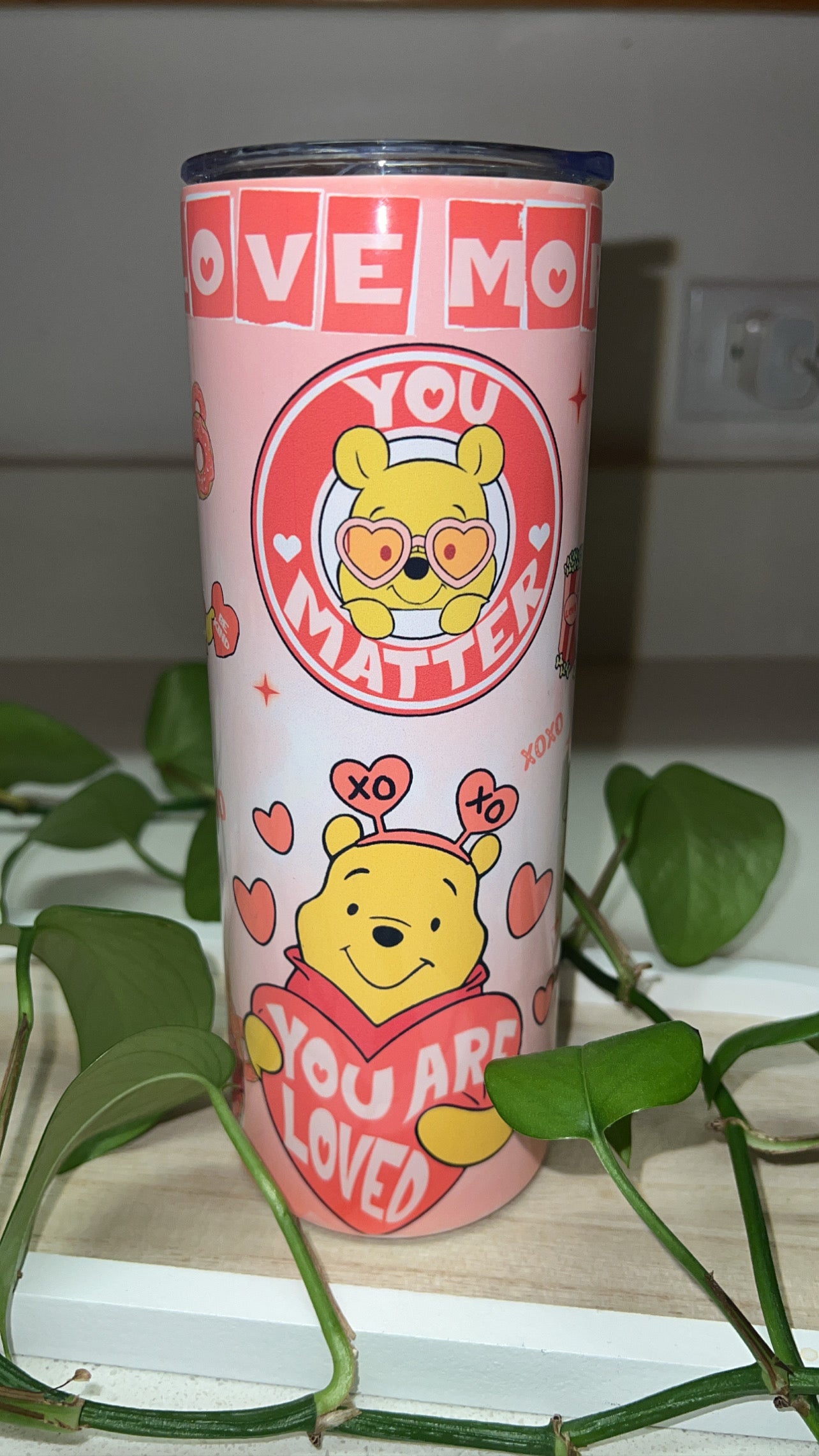 Winnie the Pooh & Stitch Affirmation Tumbler