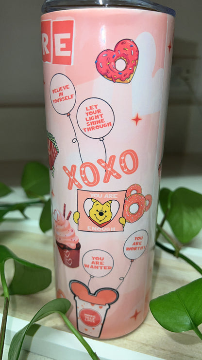 Winnie the Pooh & Stitch Affirmation Tumbler